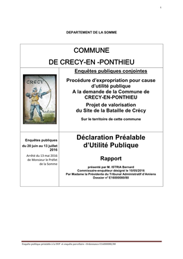 COMMUNE DE CRECY-EN -PONTHIEU Déclaration Préalable
