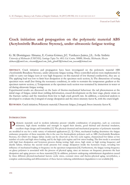 Acrylonitrile Butadiene Styrene), Under Ultrasonic Fatigue Testing