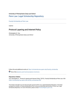 Protocol Layering and Internet Policy