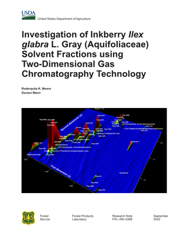 Investigation of Inkberry Ilex Glabra L. Gray (Aquifoliaceae) Solvent Fractions Using Two-Dimensional Gas Chromatography Technology