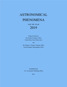 Astronomical Phenomena 2019