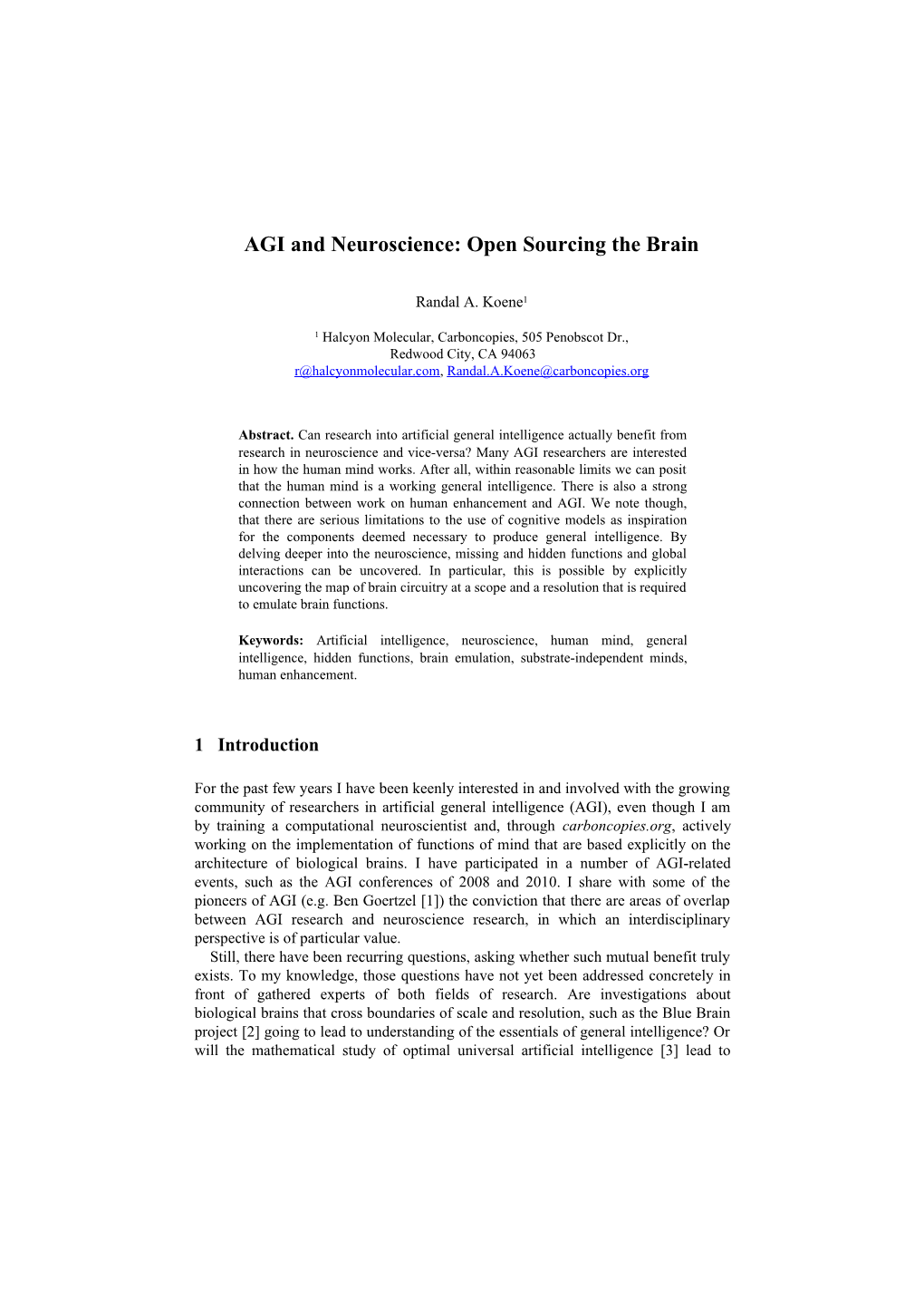 AGI and Neuroscience: Open Sourcing the Brain