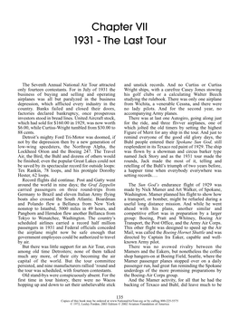 Chapter VII 1931 - the Last Tour