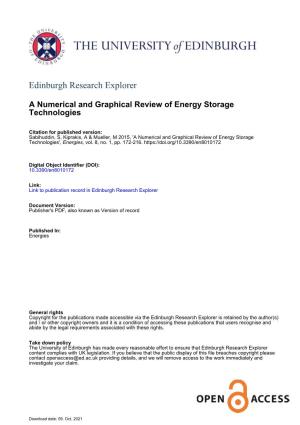 A Numerical and Graphical Review of Energy Storage Technologies', Energies, Vol