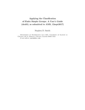 Applying the Classification of Finite Simple Groups