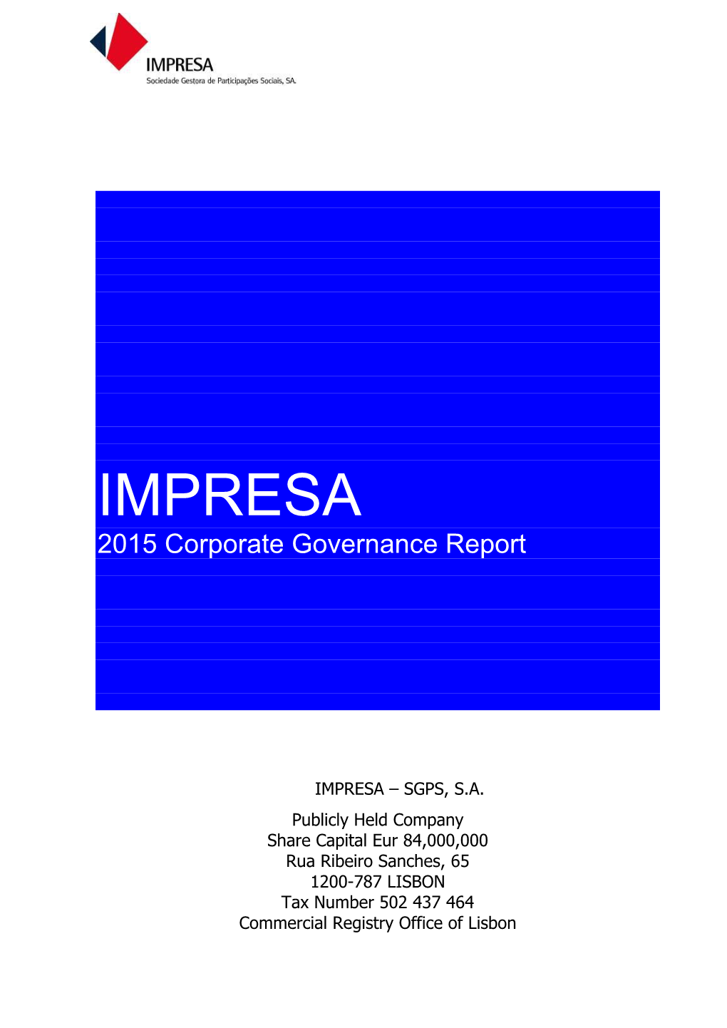 IMPRESA 2015 Corporate Governance Report