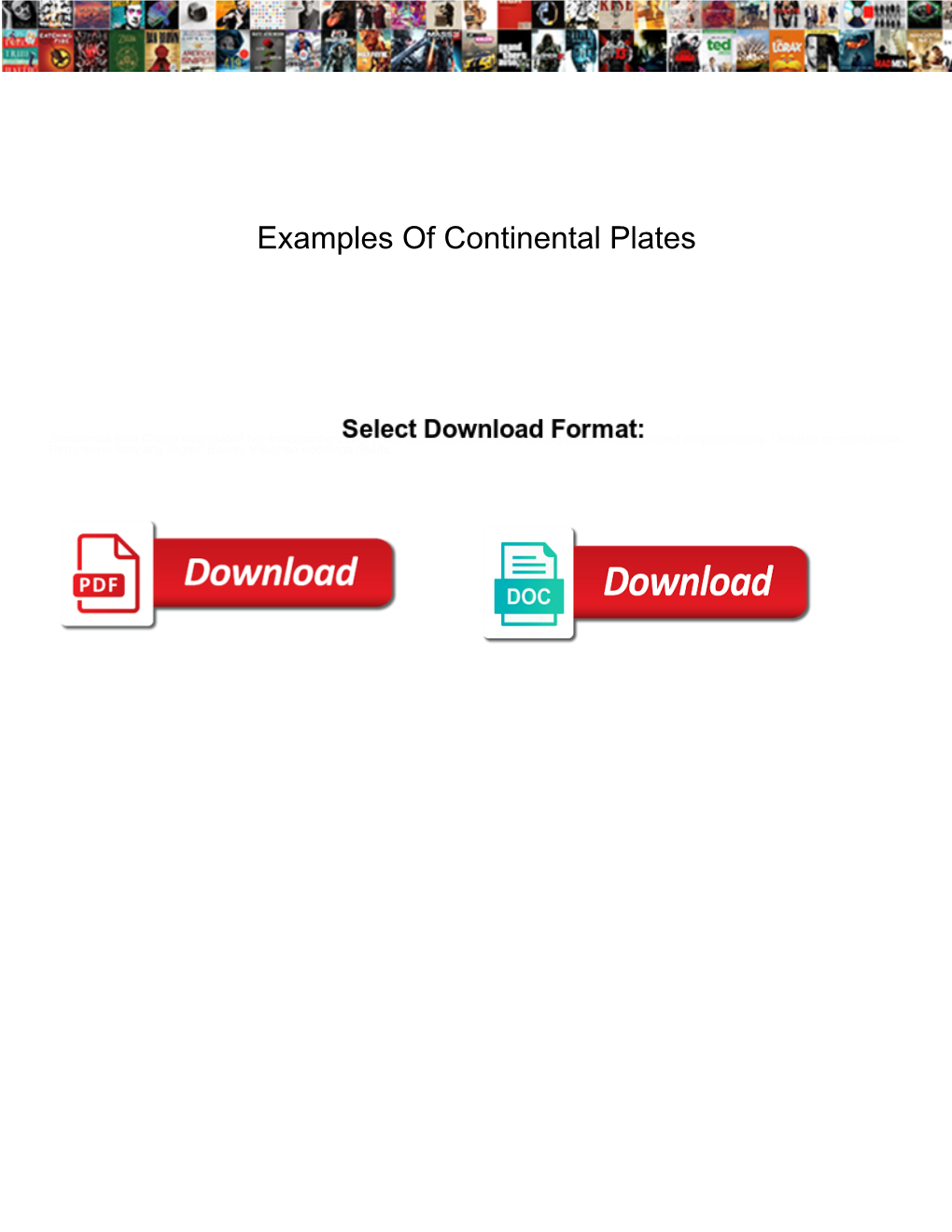 Examples of Continental Plates