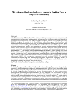 Migration and Land-Use/Land-Cover Change in Burkina Faso: a Comparative Case Study