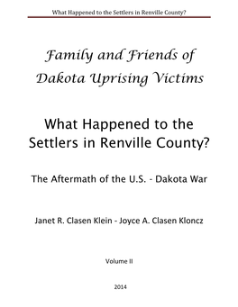 What Happened to the Settlers in Renville County?