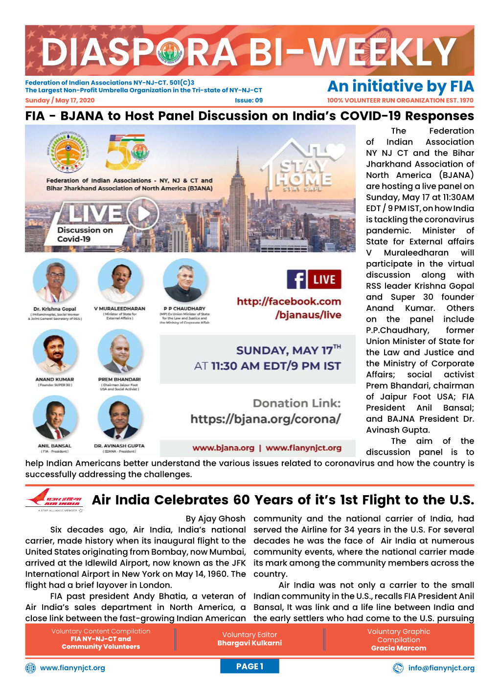 Air India Celebrates 60 Years of It's 1St Flight to the U.S