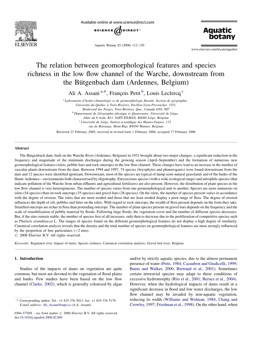 The Relation Between Geomorphological Features And