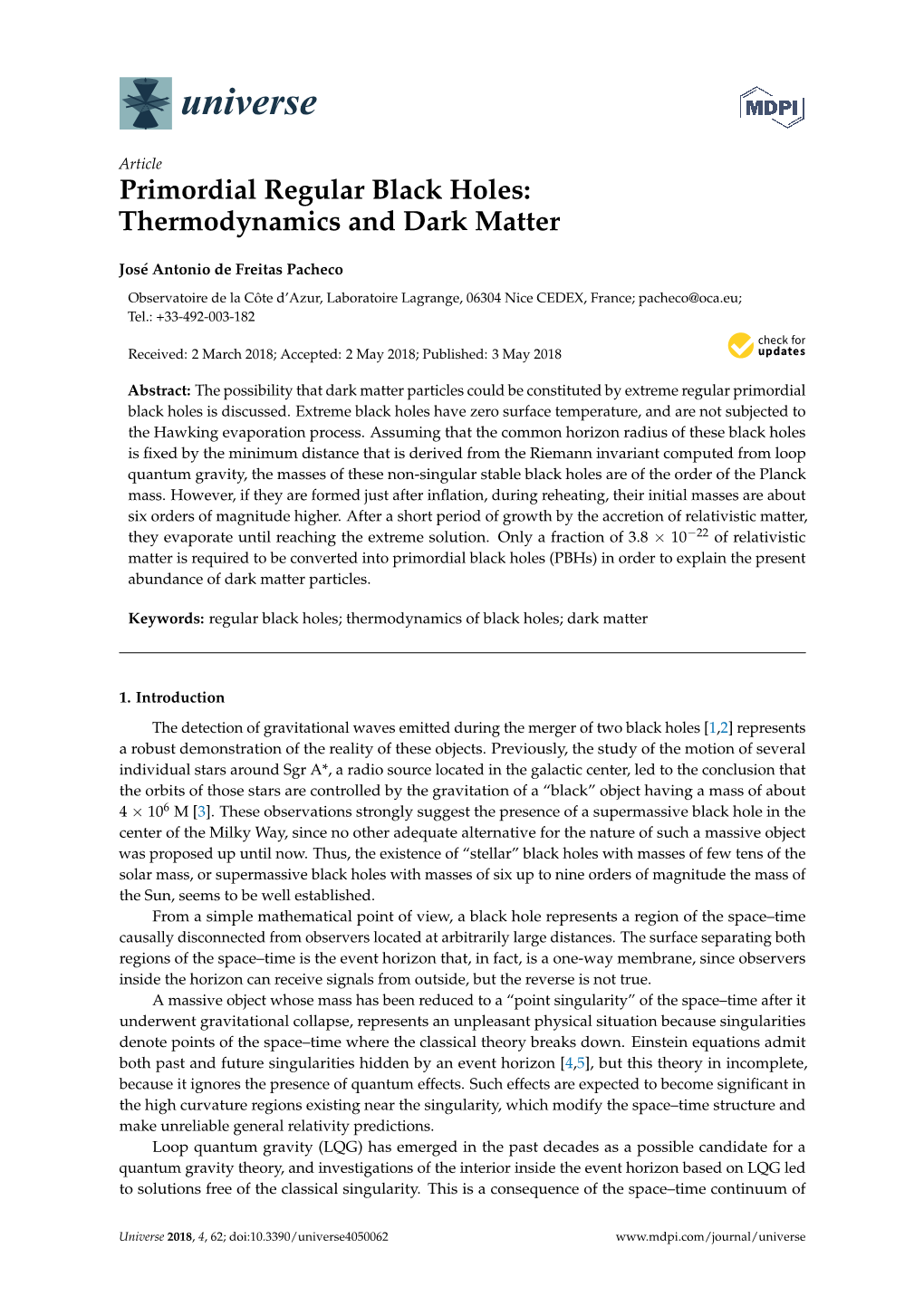 Primordial Regular Black Holes: Thermodynamics and Dark Matter