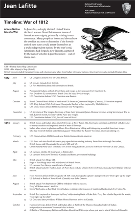 War of 1812 Site Bulletin Timeline Revised 06062014.Indd