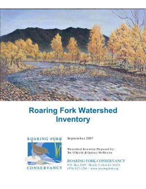 Roaring Fork Watershed Inventory