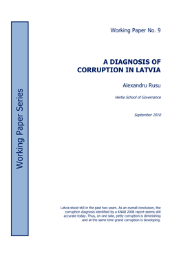 A Diagnosis of Corruption in Latvia