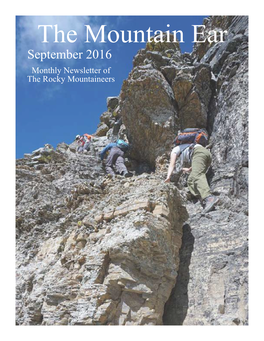 The Mountain Ear September 2016 Monthly Newsletter of the Rocky Mountaineers Sept