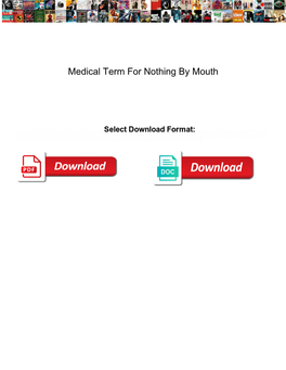 Medical Term for Nothing by Mouth