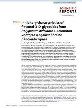 Inhibitory Characteristics of Flavonol-3-O-Glycosides