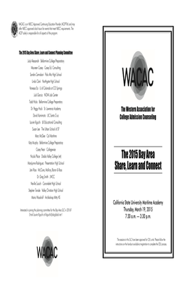 WACAC SLR Program 2015.P65