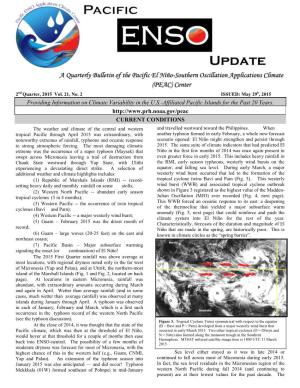 Pacific ENSO Update: 2Nd Quarter 2015