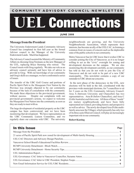 UEL Connections JUNE 2008