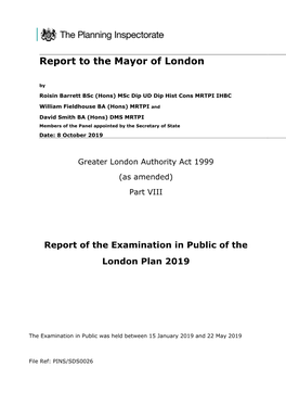 London Plan 2019 Inspector's Report