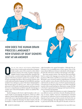 How Does the Human Brain Process Language? New Studies of Deaf Signers Hint at an Answer