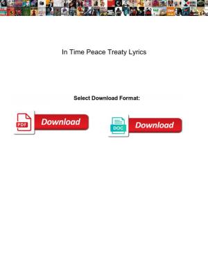 In Time Peace Treaty Lyrics