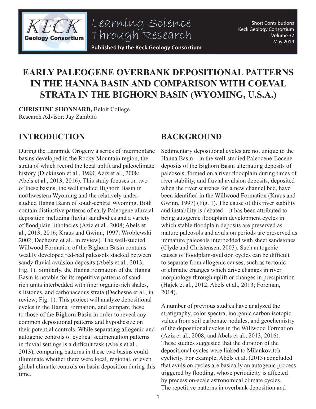 Early Paleogene Overbank Depositional Patterns in the Hanna Basin and Comparison with Coeval Strata in the Bighorn Basin (Wyoming, U.S.A.)