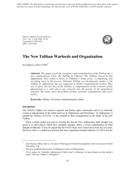 04-The New Taliban Warlords and Organization, Syed Manzar Abbas