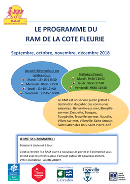 Le Programme Du Ram De La Cote Fleurie