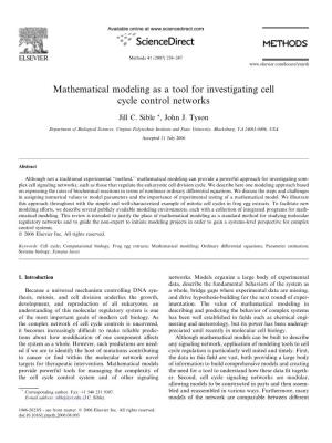 Mathematical Modeling As a Tool for Investigating Cell Cycle Control Networks