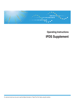Operating Instructions IPDS Supplement
