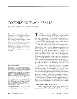POLYNESIAN BLACK PEARLS by Marisa Goebel and Dona Mary Dirlam