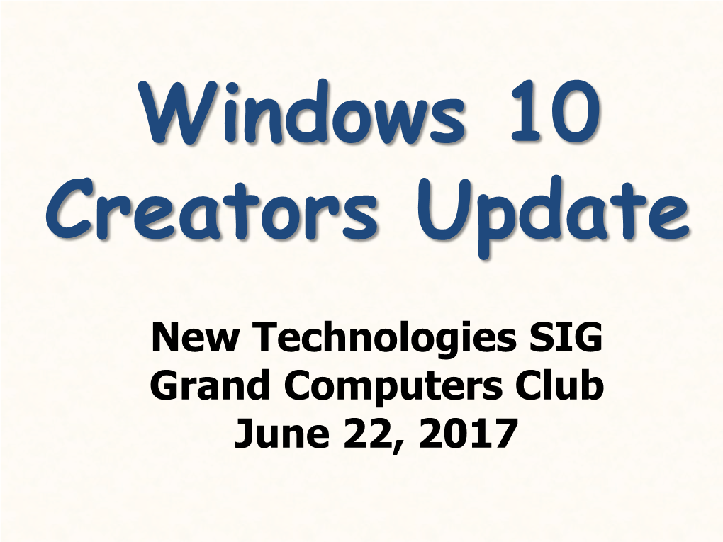 Windows 10 Creators Update