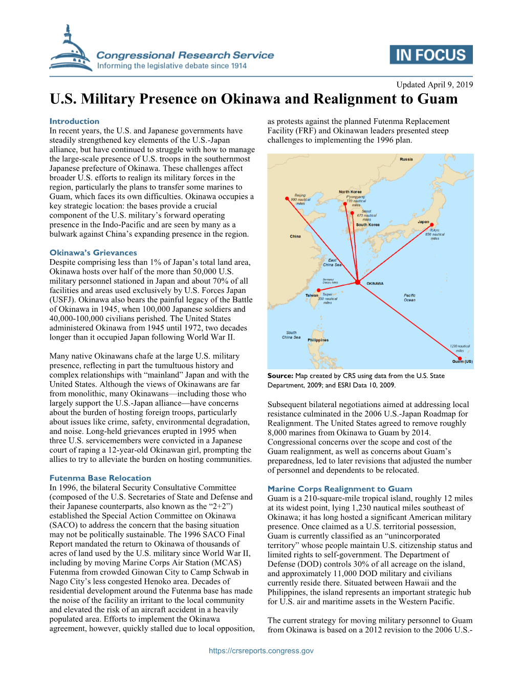 U.S. Military Presence on Okinawa and Realignment to Guam