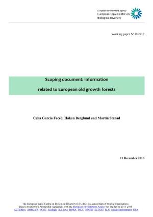Scoping Document: Information Related to European Old Growth Forests