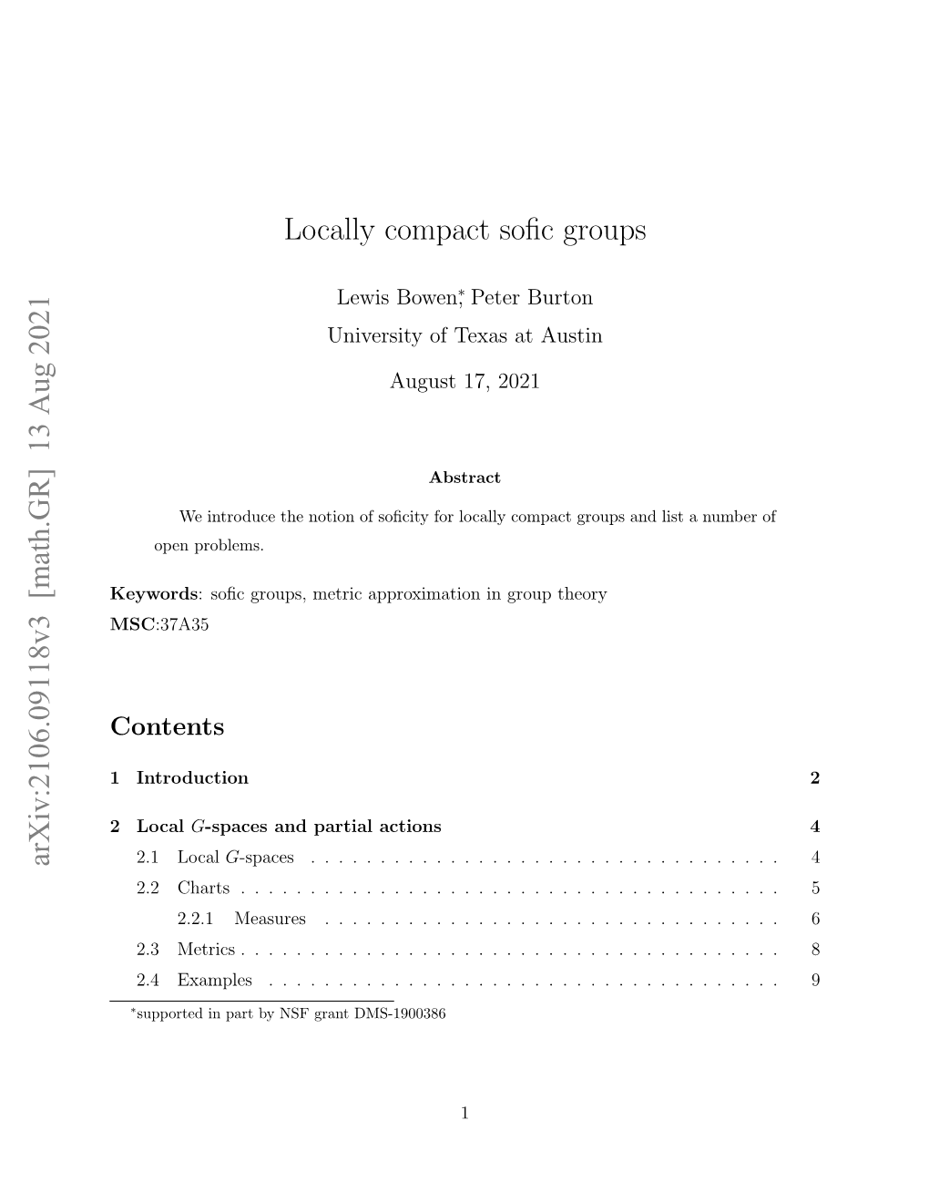 Locally Compact Sofic Groups Arxiv:2106.09118V3 [Math.GR]