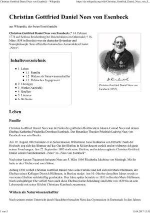 Christian Gottfried Daniel Nees Von Esenbeck – Wikipedia