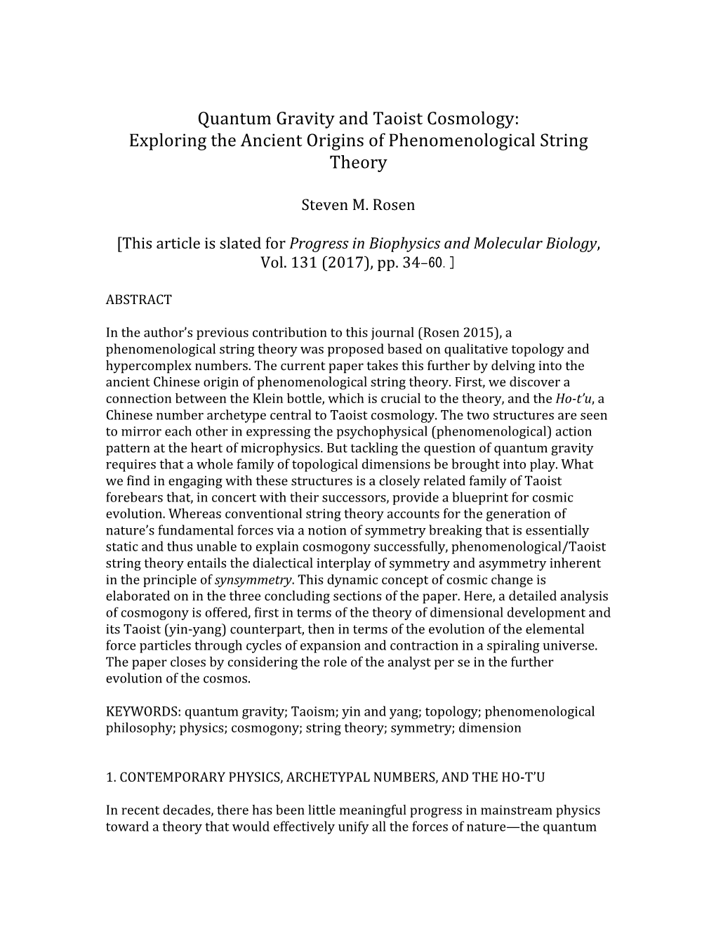 Quantum Gravity and Taoist Cosmology: Exploring the Ancient Origins of Phenomenological String Theory