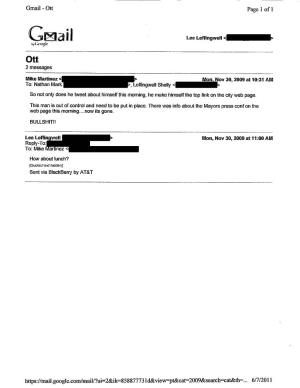 Mayor Lee Leffingwell's 2009 E-Mails on Personal E