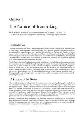 Chapter 1, the Nature of Ironmaking