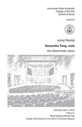 Junior Recital: Samantha Tang, Viola