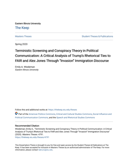 Terministic Screening and Conspiracy Theory in Political Communication