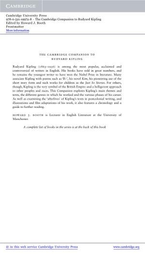 The Cambridge Companion to Rudyard Kipling Edited by Howard J