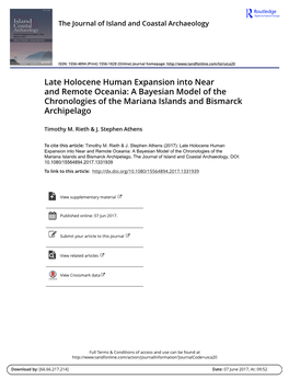 Late Holocene Human Expansion Into Near and Remote Oceania: a Bayesian Model of the Chronologies of the Mariana Islands and Bismarck Archipelago