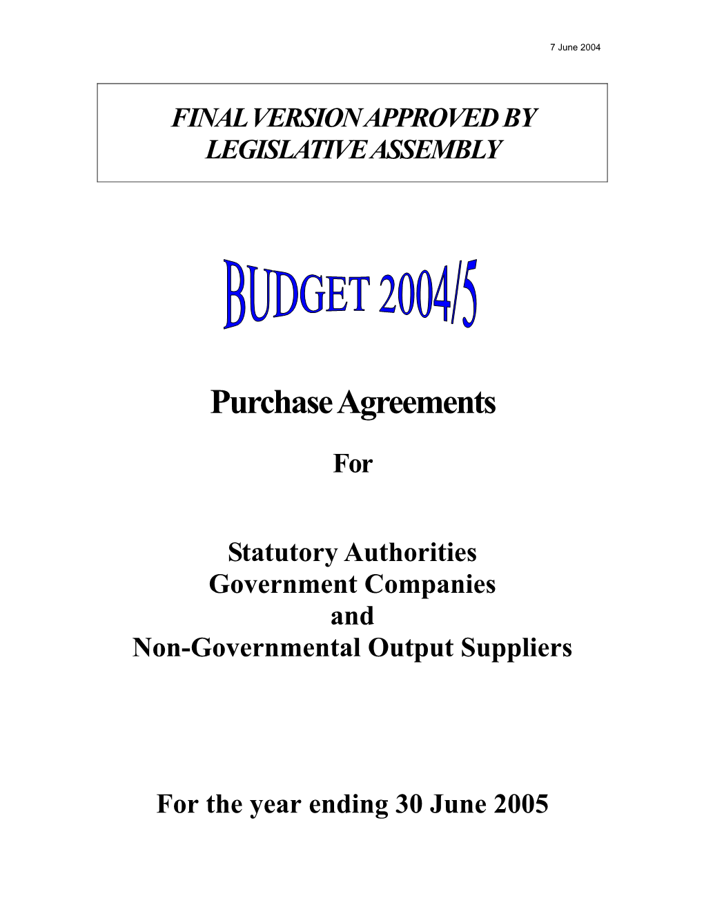 Purchase Agreements