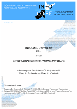 Methodological Framework of WP8: Parliamentary Debates Berganza, Herrero & Carratalá