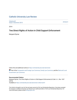 Two Direct Rights of Action in Child Support Enforcement