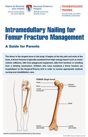 Intramedullary Nailing for Femur Fracture Management a Guide for Parents
